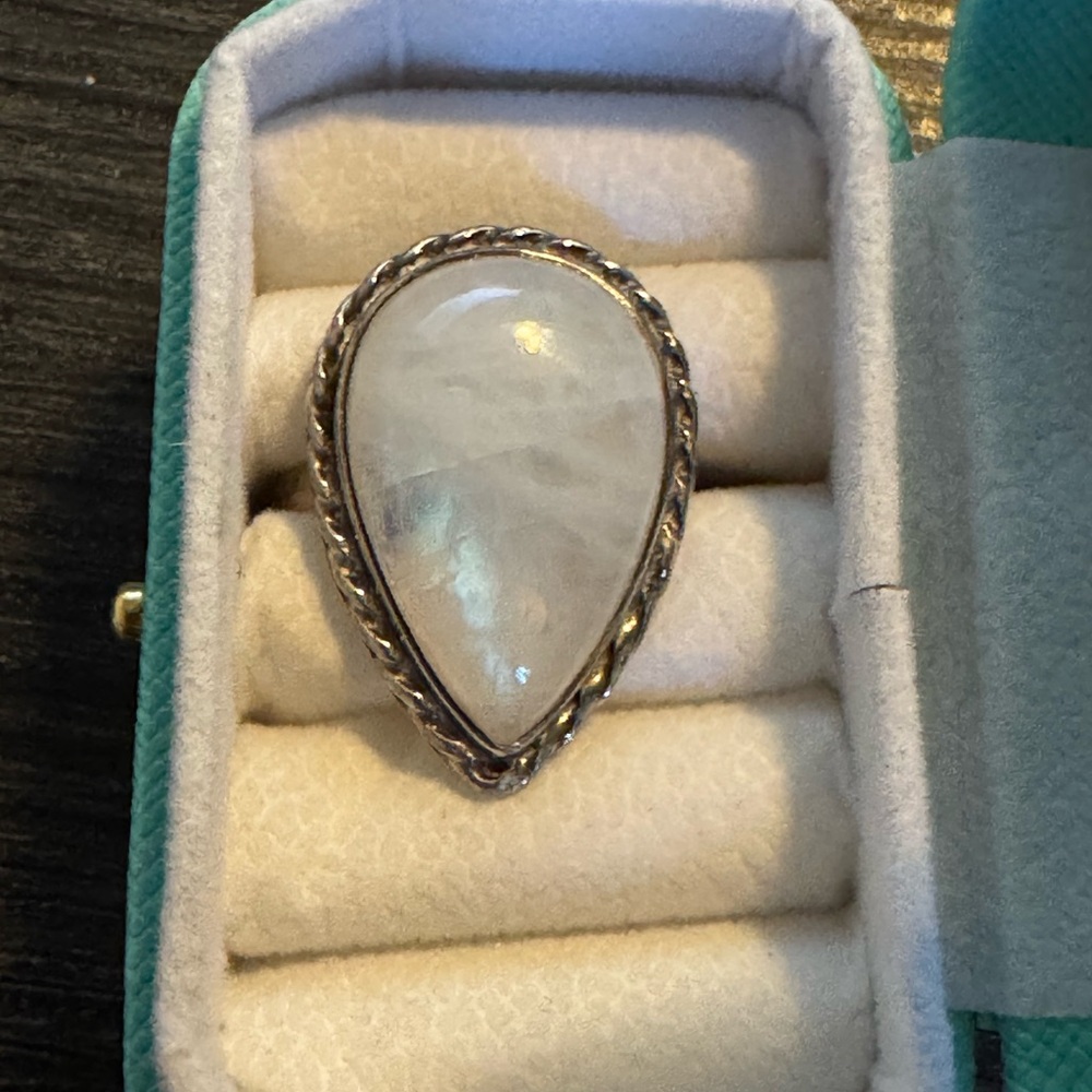 Genuine sterling silver moonstone ring